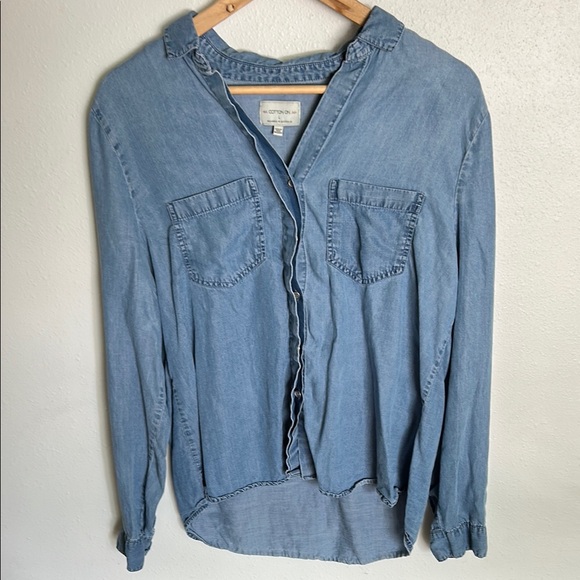 Cotton On Tops - Cotton On Light Blue Chambray Shirt